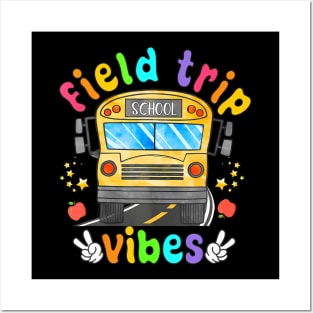 2024 Field Trip Vibes Bus Students Teachers School Posters and Art